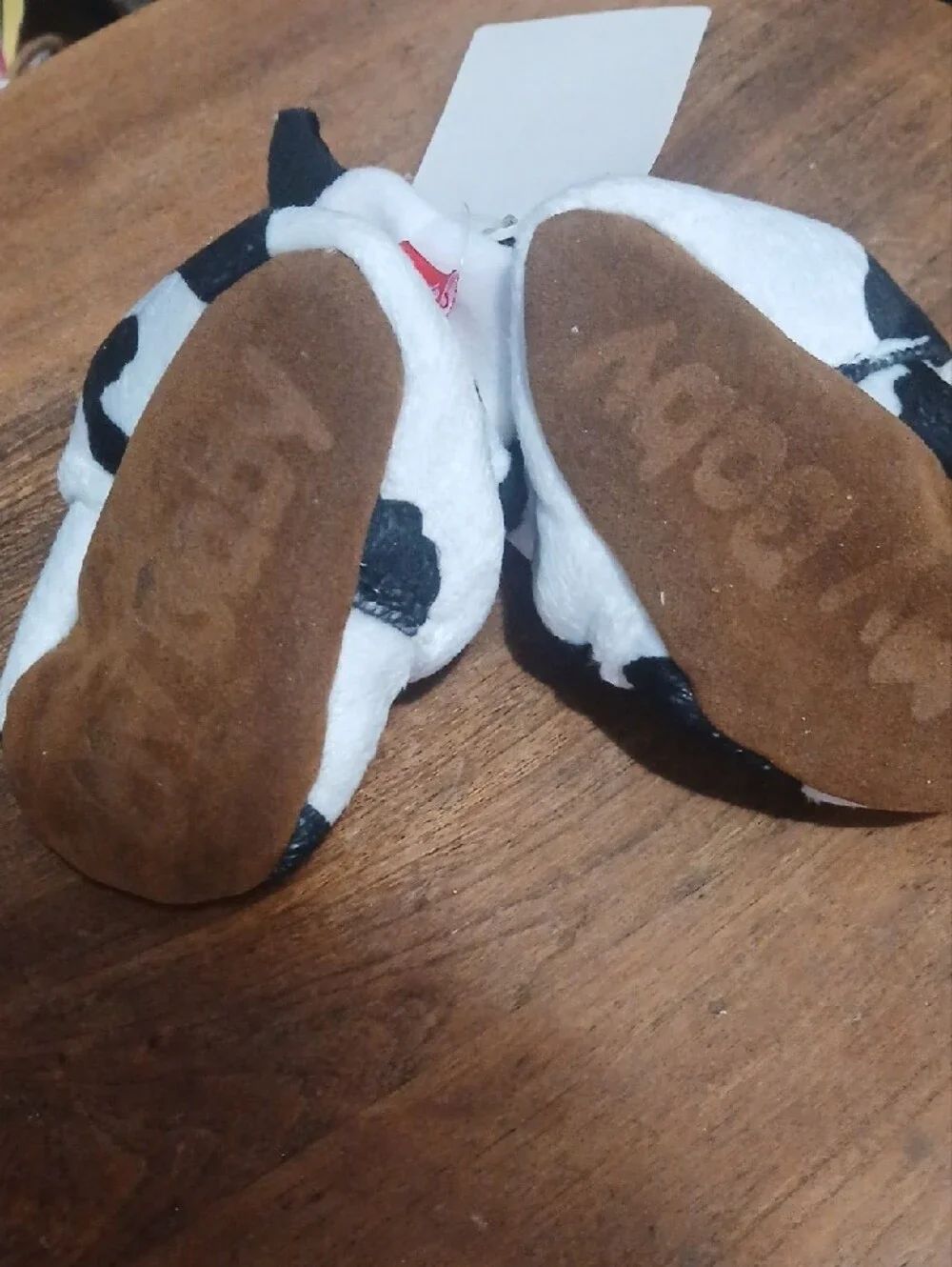 Cow Print Baby Slippers